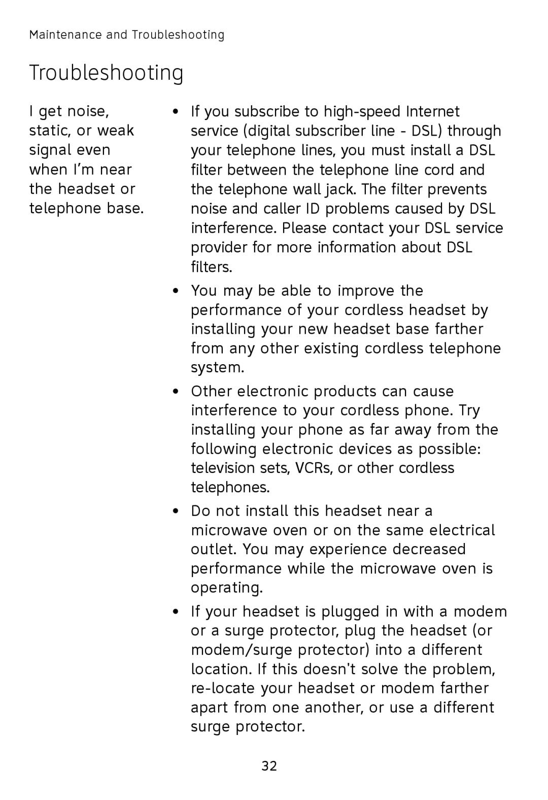 AT&T TL7600 user manual Provider for more information about DSL 