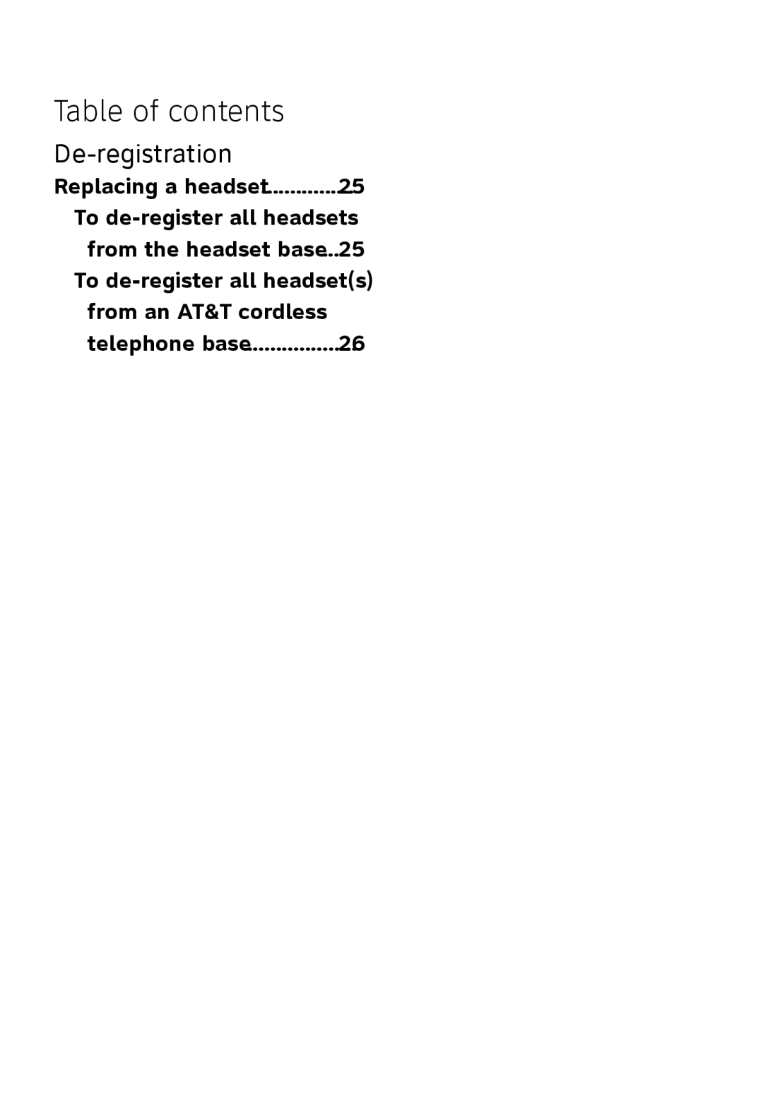 AT&T TL7600 user manual De-registration 