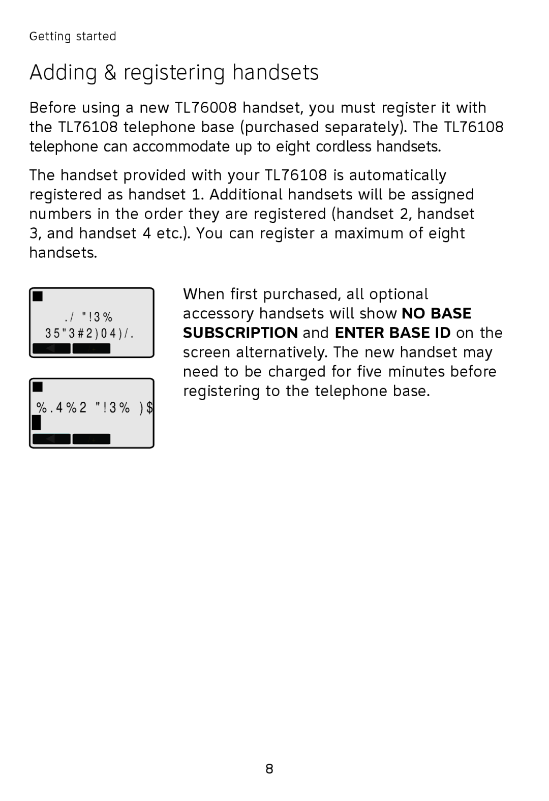 AT&T TL76008 user manual Adding & registering handsets 