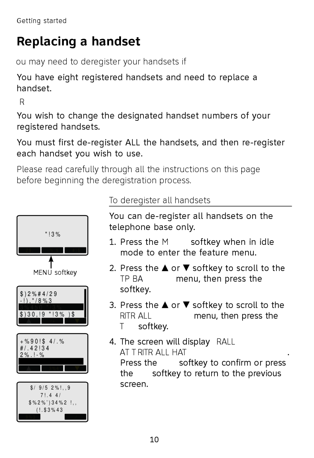 AT&T TL76008 user manual Replacing a handset, You may need to de-register your handsets if, To de-register all handsets 