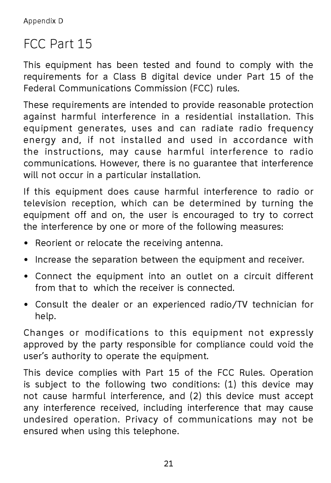 AT&T TL76008 user manual FCC Part 