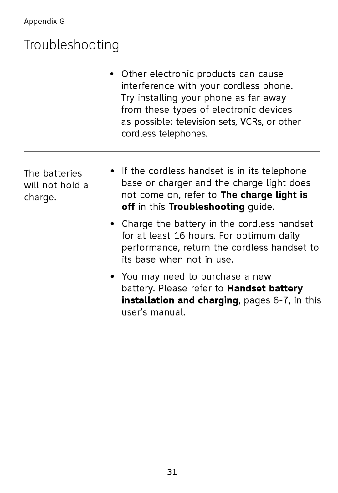 AT&T TL76008 user manual Troubleshooting 