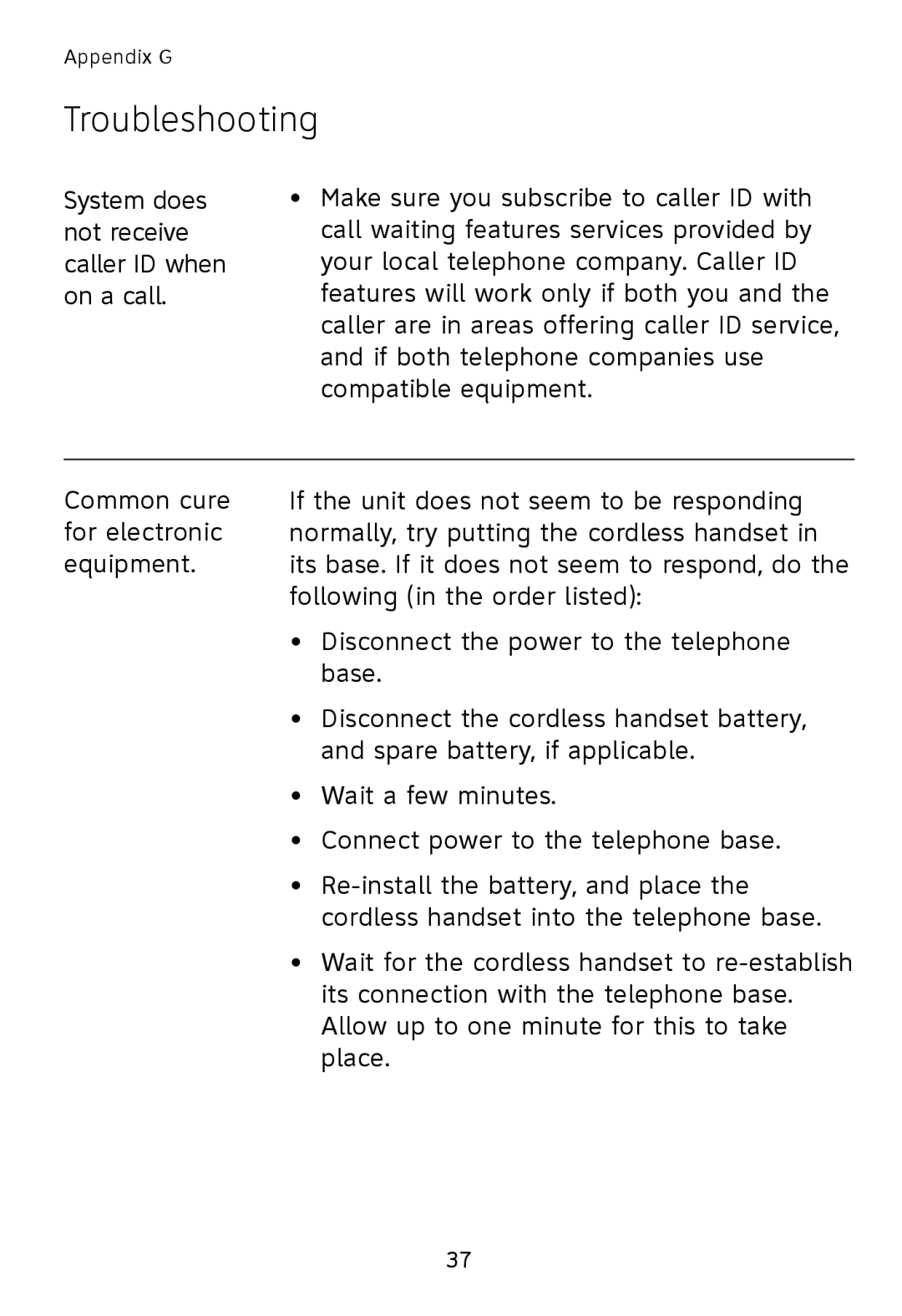 AT&T TL76008 user manual Troubleshooting 