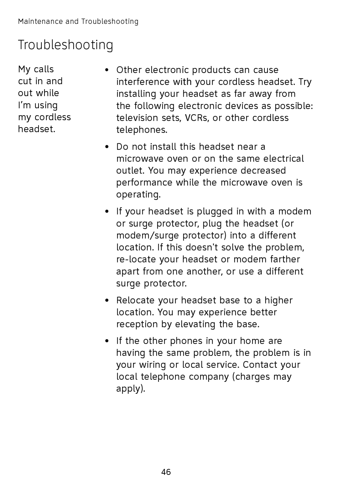 AT&T TL7610, TL7611 user manual Troubleshooting 