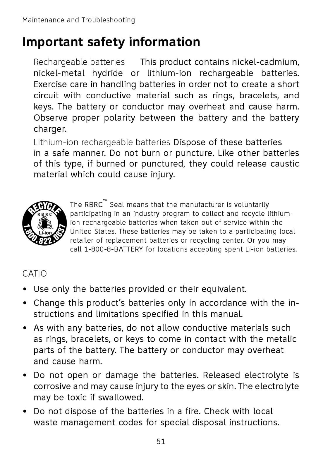 AT&T TL7611, TL7610 user manual Important safety information 