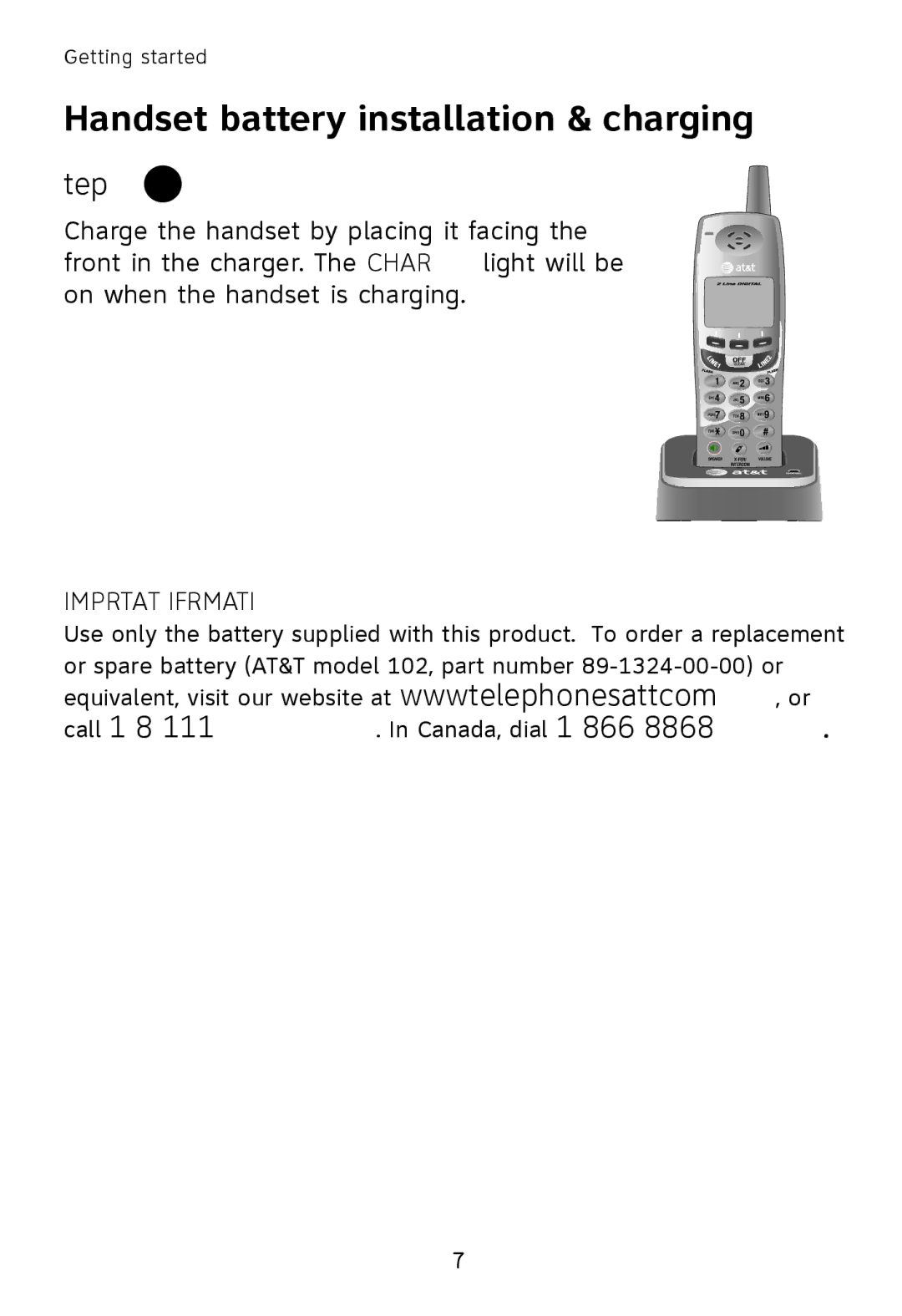 AT&T TL76108 user manual Call 1 800 222-3111. In Canada, dial 1 866 