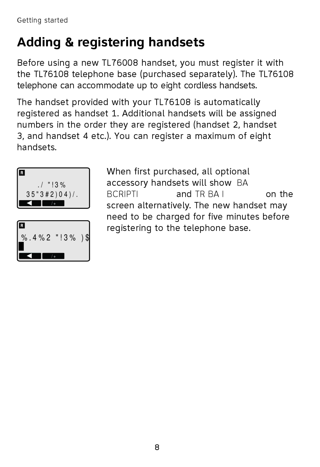 AT&T TL76108 user manual Adding & registering handsets 