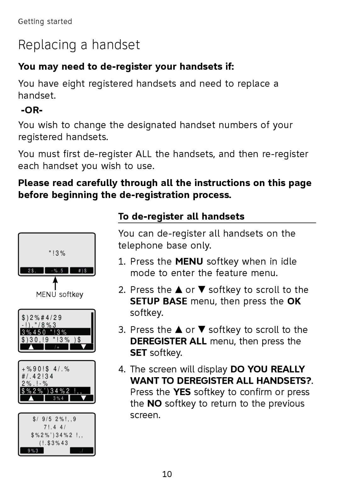 AT&T TL76108 user manual Replacing a handset, You may need to de-register your handsets if, To de-register all handsets 