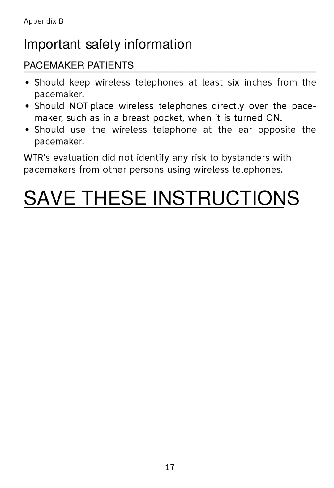 AT&T TL76108 user manual Pacemaker Patients 