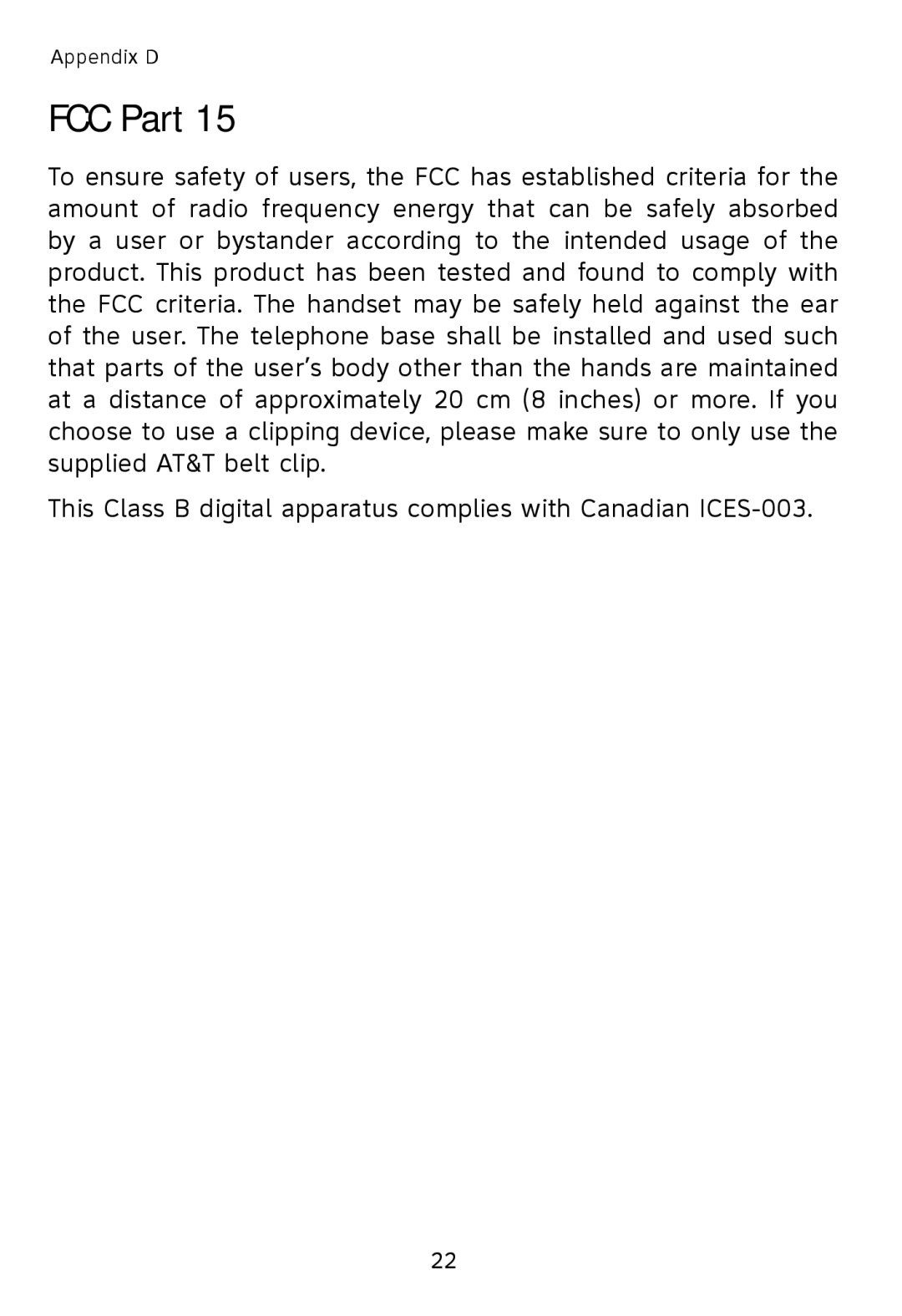 AT&T TL76108 user manual FCC Part 