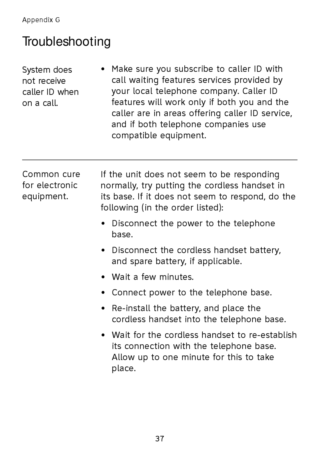 AT&T TL76108 user manual Troubleshooting 