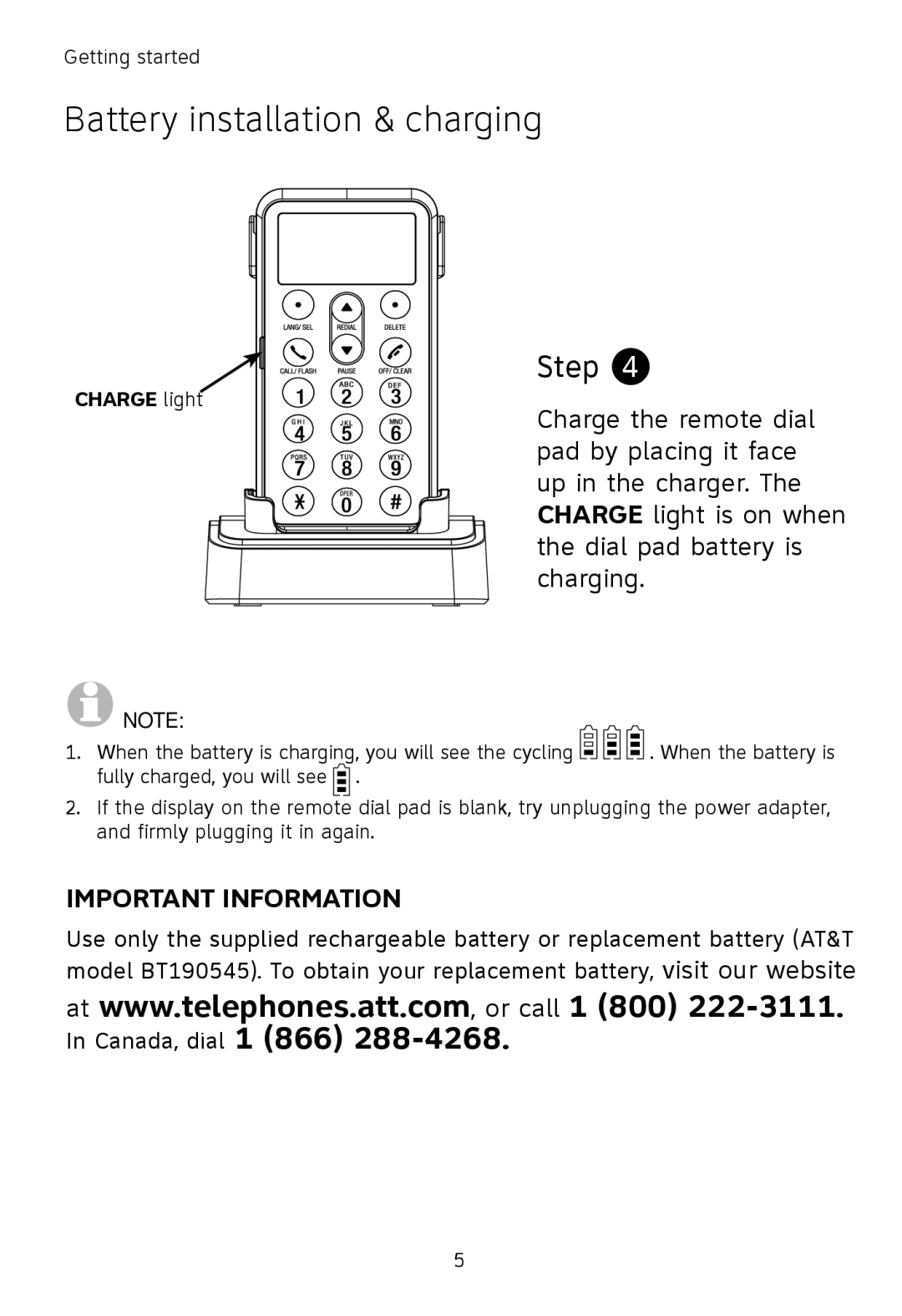 AT&T TL7601, TL7651, TL7650 user manual Step 