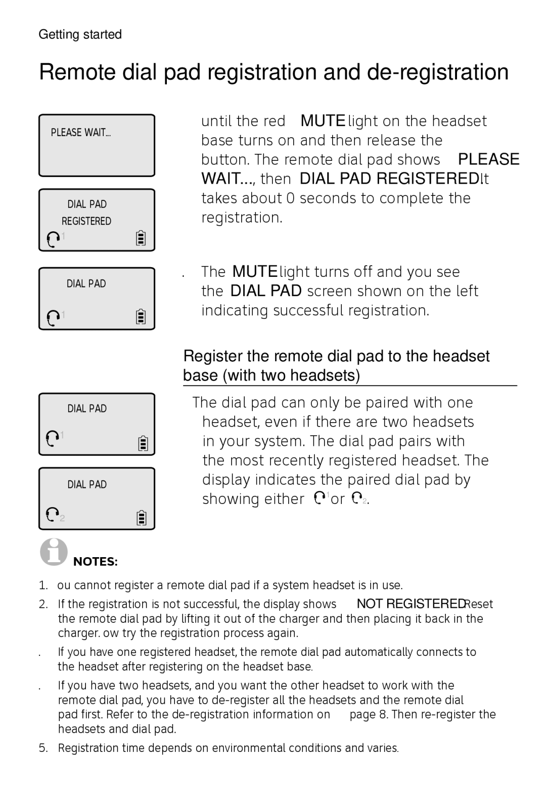 AT&T TL7651, TL7601, TL7650 user manual Please Wait Dial PAD Registered 