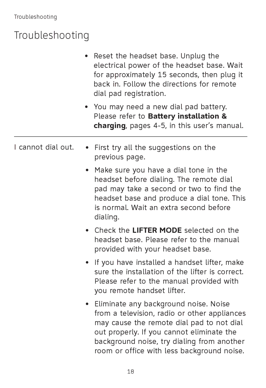 AT&T TL7650, TL7651, TL7601 user manual Troubleshooting 