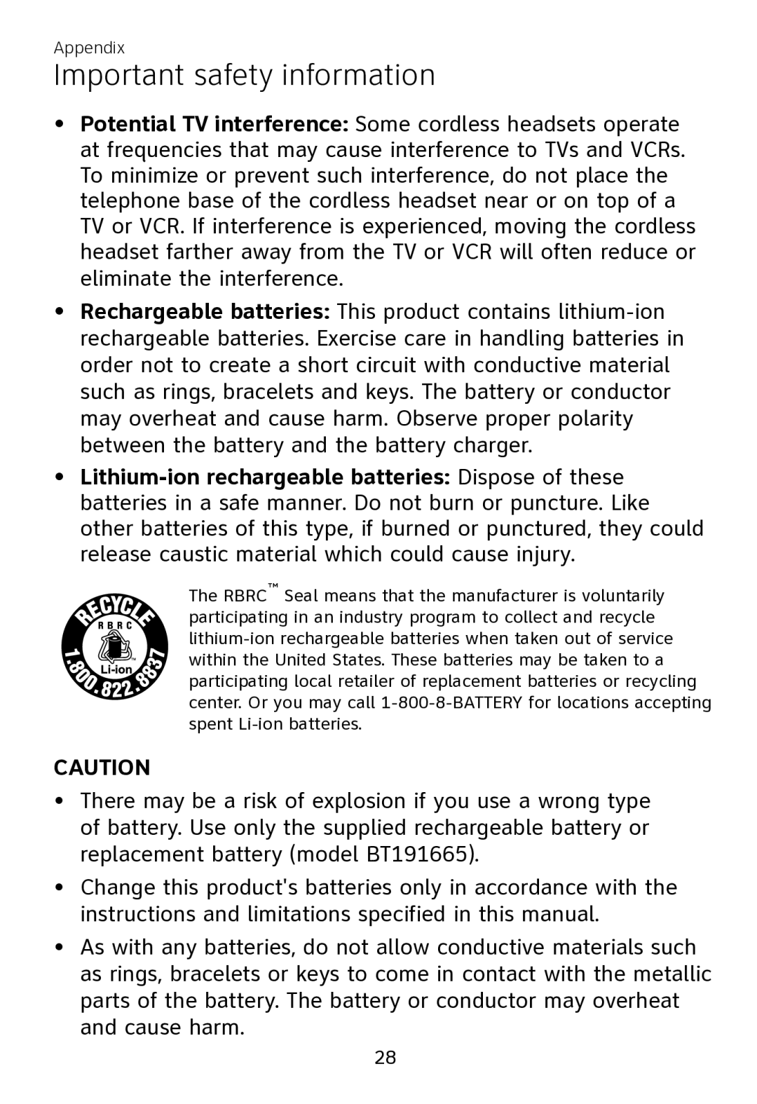 AT&T TL7700 user manual Important safety information 