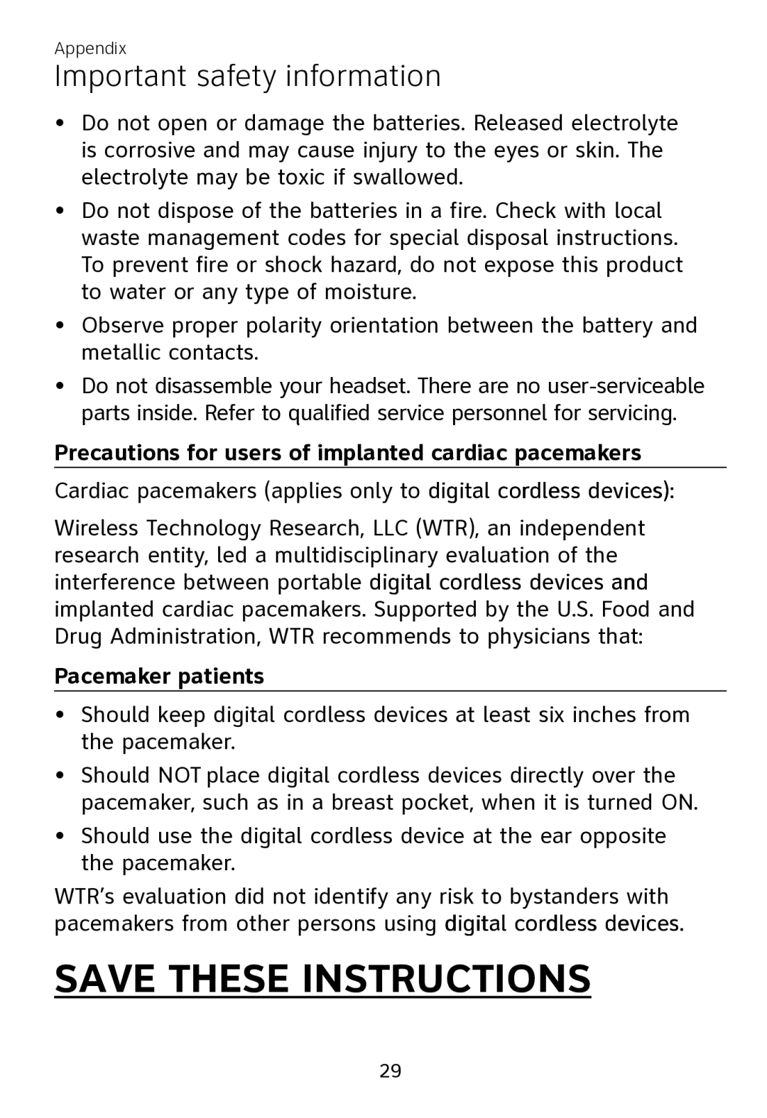 AT&T TL7700 user manual Precautions for users of implanted cardiac pacemakers, Pacemaker patients 