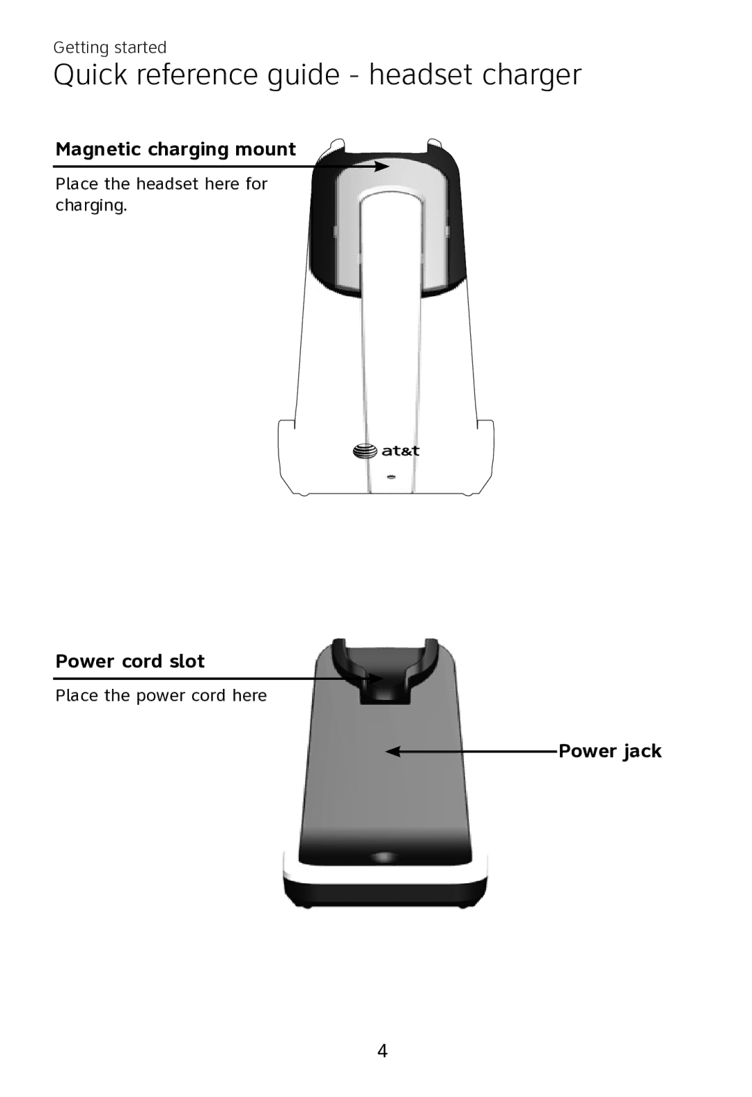 AT&T TL7700 user manual Quick reference guide headset charger 