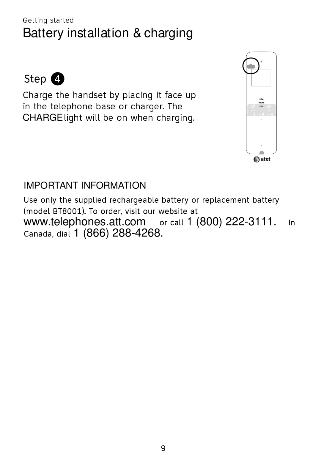 AT&T TL90078 user manual Important Information 