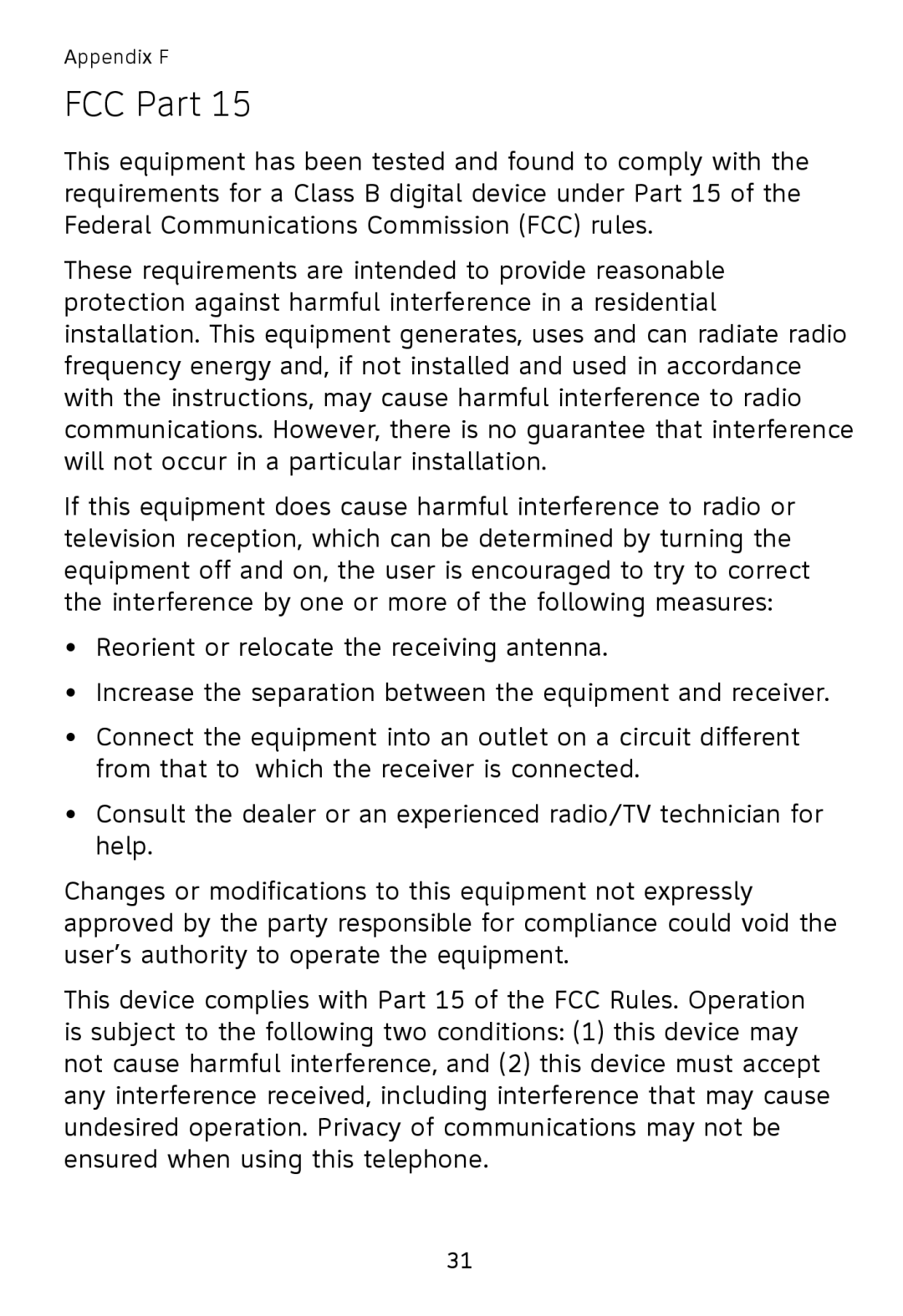 AT&T TL90078 user manual FCC Part 