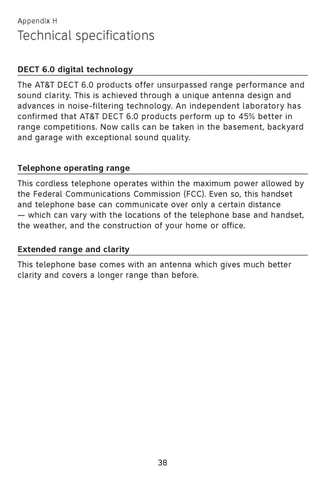 AT&T TL90078 user manual Dect 6.0 digital technology 