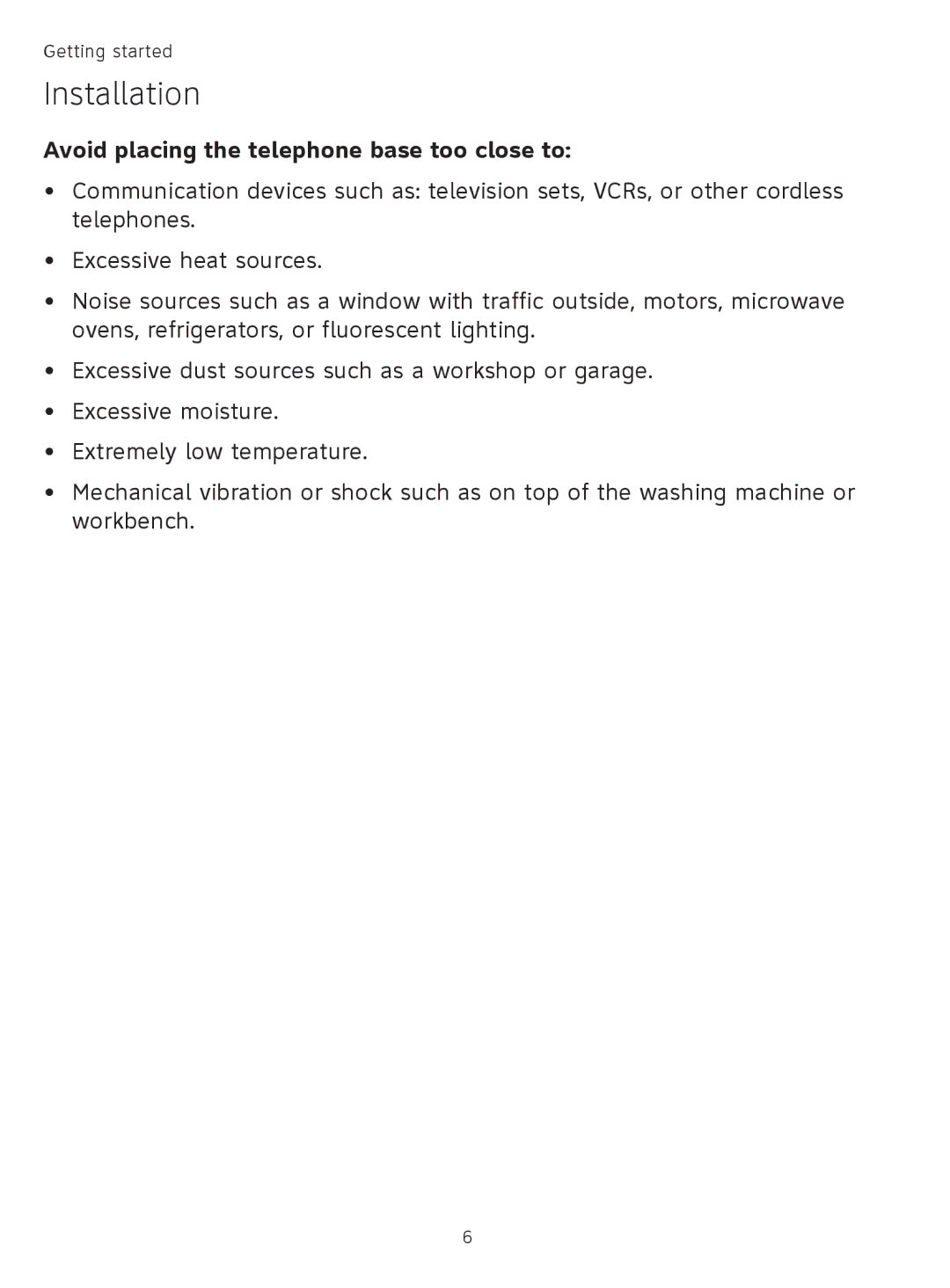 AT&T TL91278, TL9178, TL91378, TL91178 user manual Avoid placing the telephone base too close to 