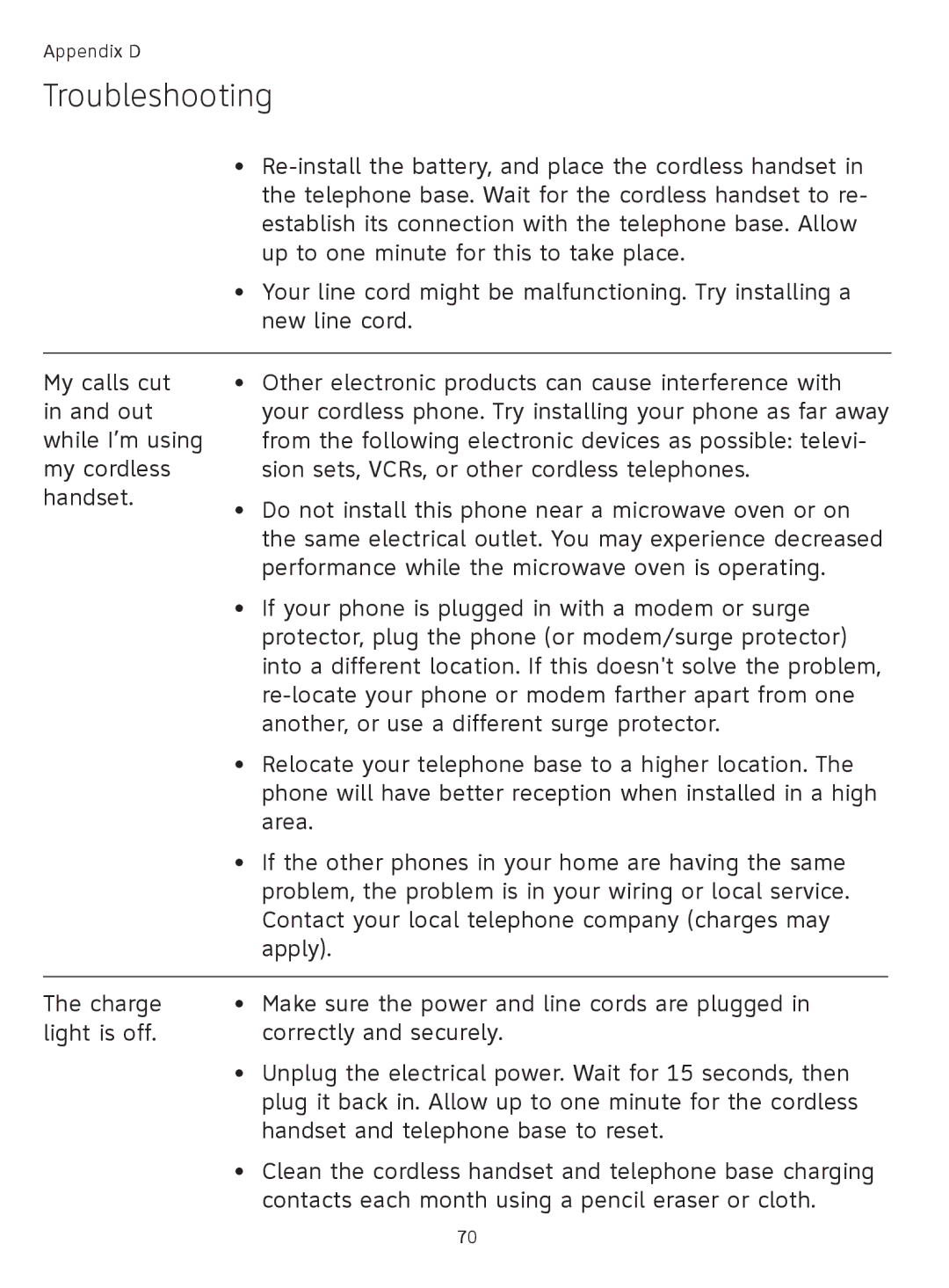 AT&T TL91278, TL9178, TL91378, TL91178 user manual Re-install the battery, and place the cordless handset 