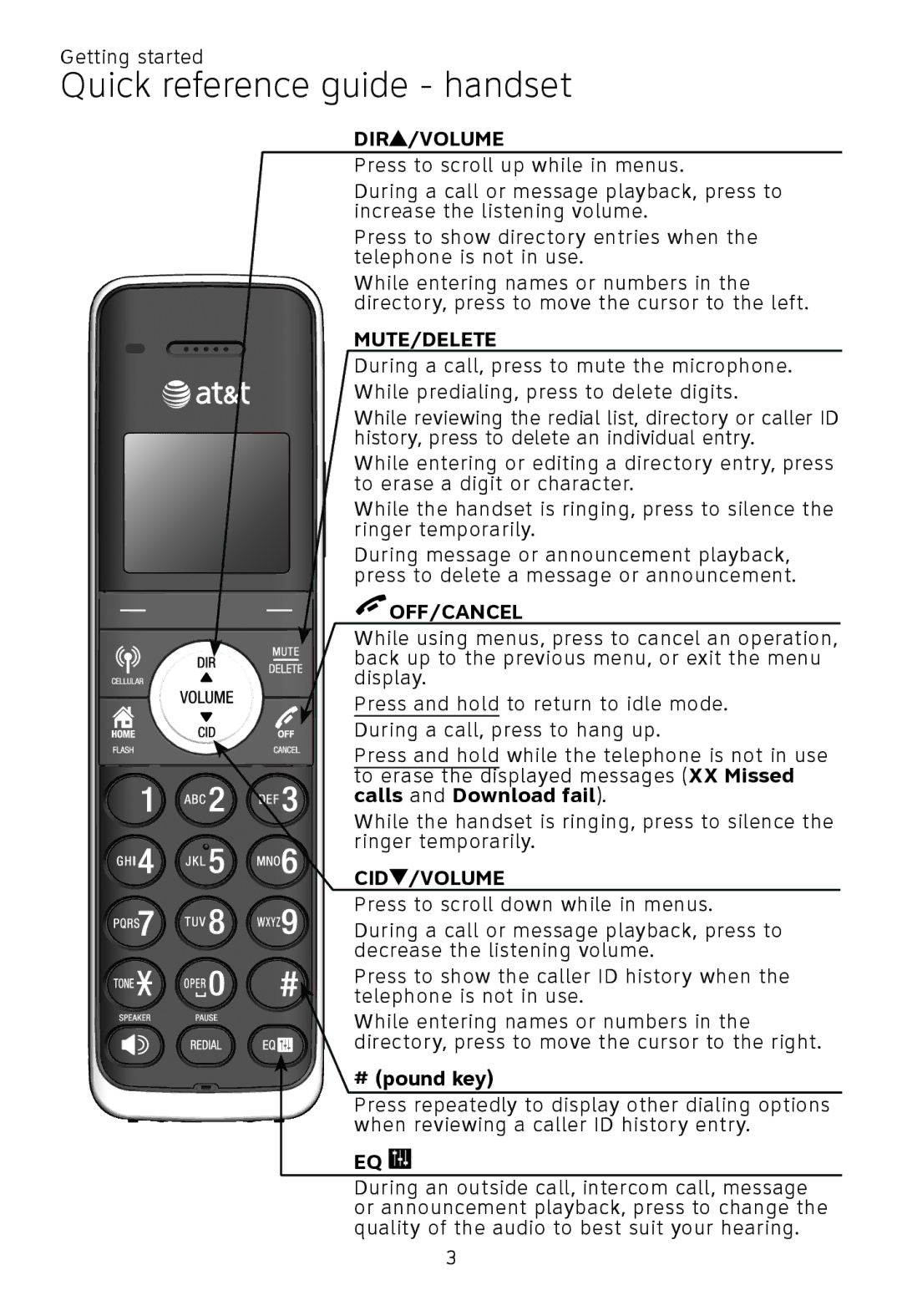 AT&T TL92271, TL90071, TL96271, TL96371, TL96471, TL92371, TL92471 user manual Dir /Volume, # pound key 