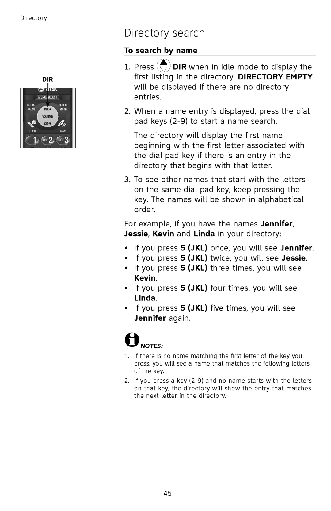 AT&T TL9278, TL9228 user manual Directory search, To search by name 