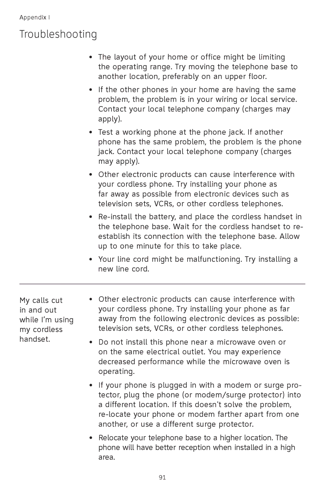 AT&T TL9278, TL9228 user manual Troubleshooting 