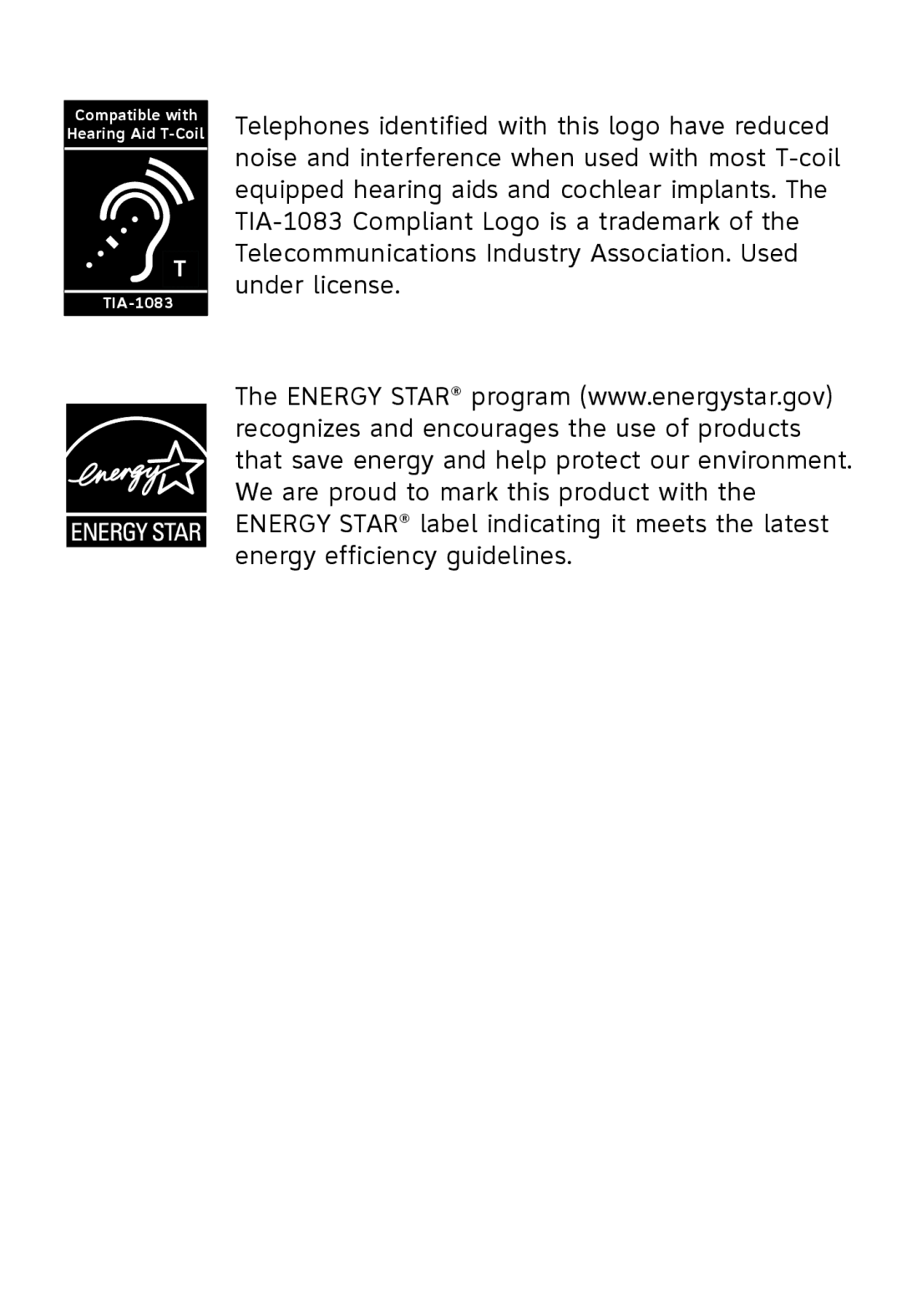 AT&T TL90070, TL92370, TL92320, TL92270, TL91270, TL91370, TL92220, TL92470, TL92420 Compatible with Hearing Aid T-Coil TIA-1083 