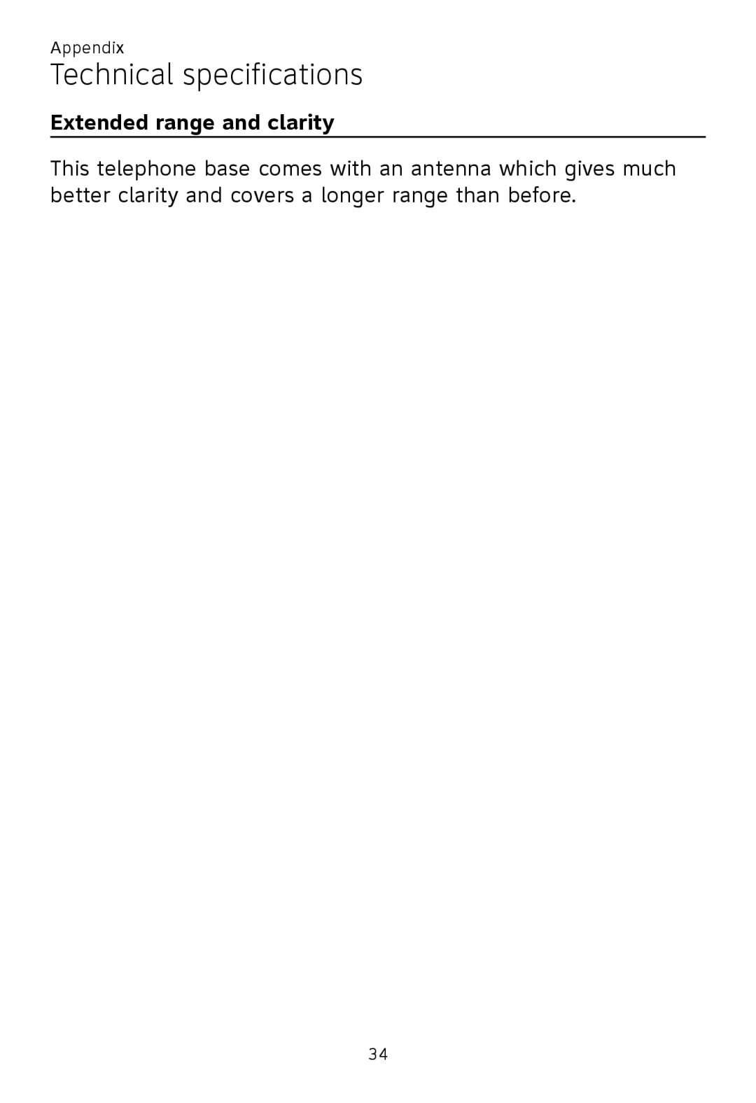 AT&T TL90070, TL92370, TL92320, TL92270, TL91270, TL91370, TL92220, TL92470, TL92420 user manual Extended range and clarity 