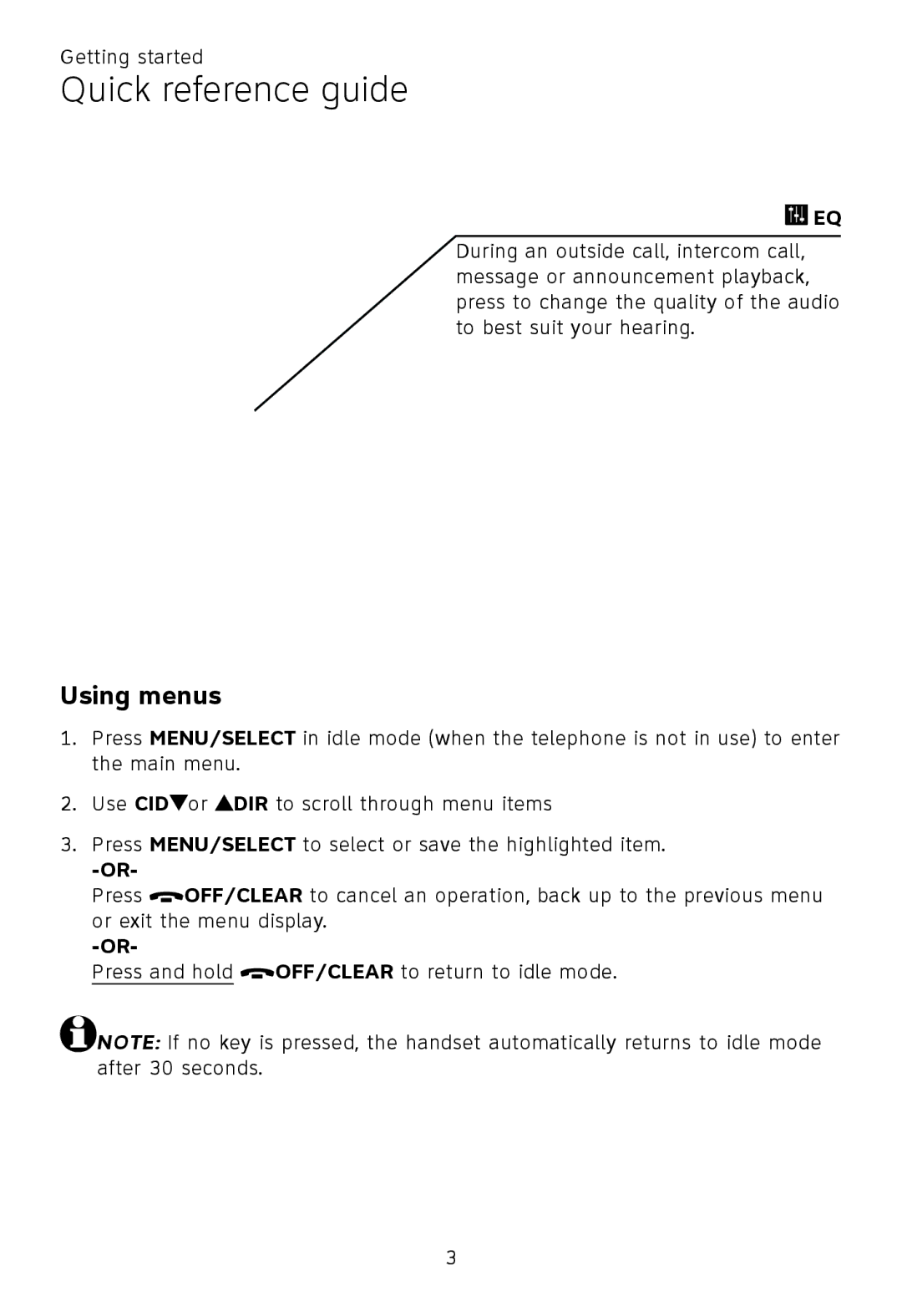 AT&T TL92420, TL92370, TL92320, TL92270, TL90070, TL91270, TL91370, TL92220, TL92470 user manual Using menus 