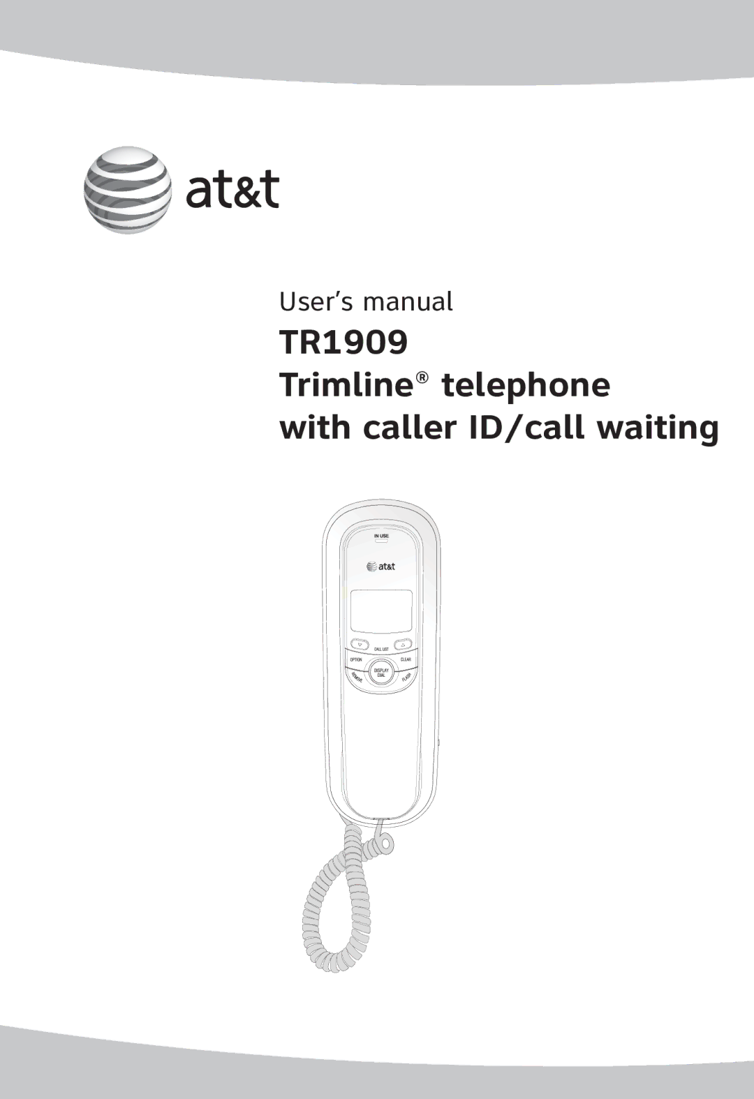 AT&T user manual TR1909 Trimline telephone With caller ID/call waiting 