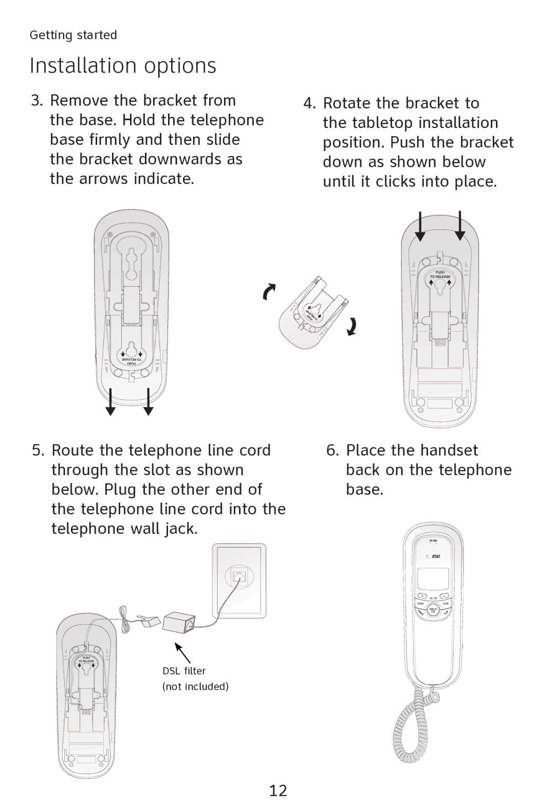 AT&T TR1909 user manual Installation options 