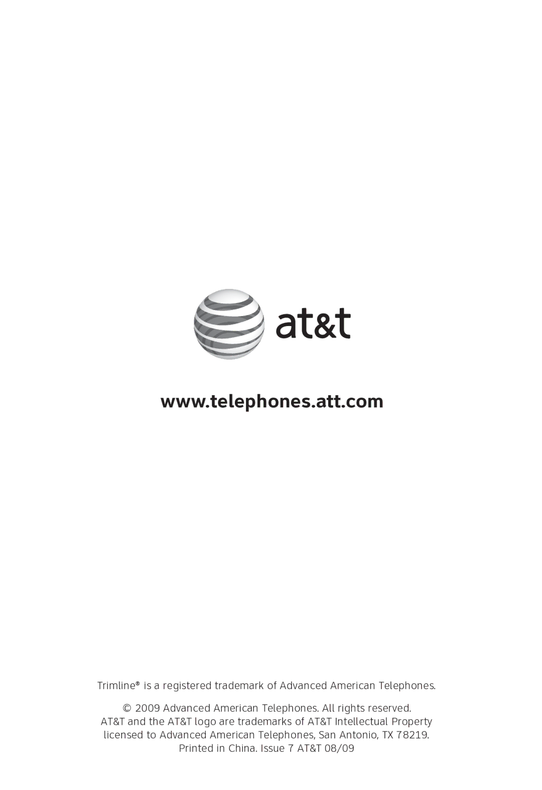 AT&T TR1909 user manual 