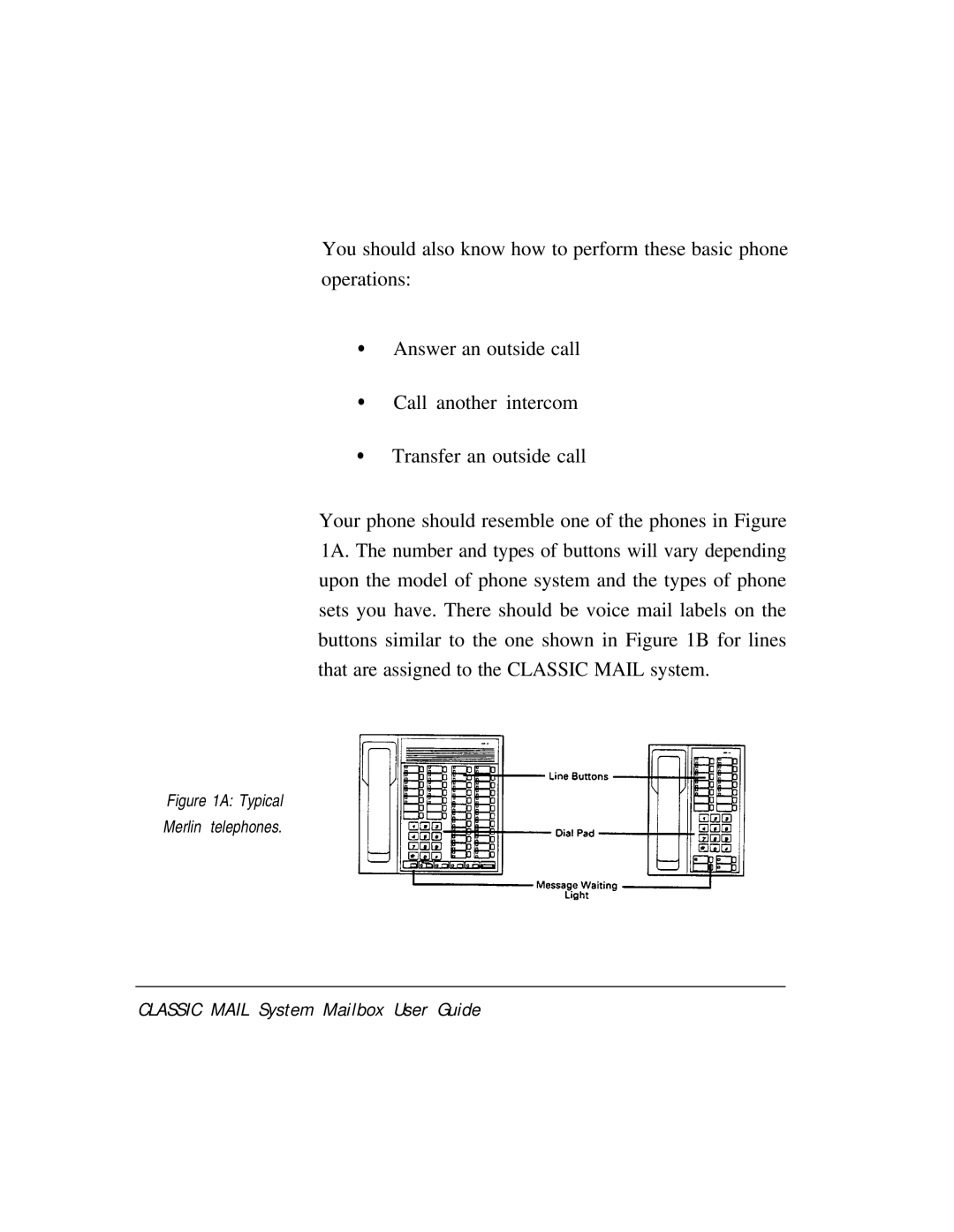 AT&T Voice Messaging System manual Typical Merlin telephones 