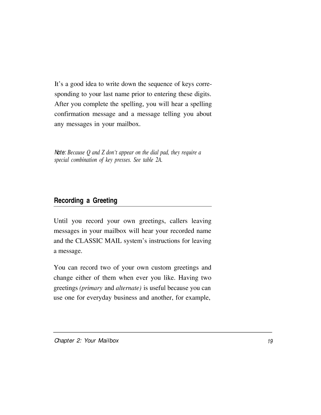 AT&T Voice Messaging System manual Recording a Greeting 