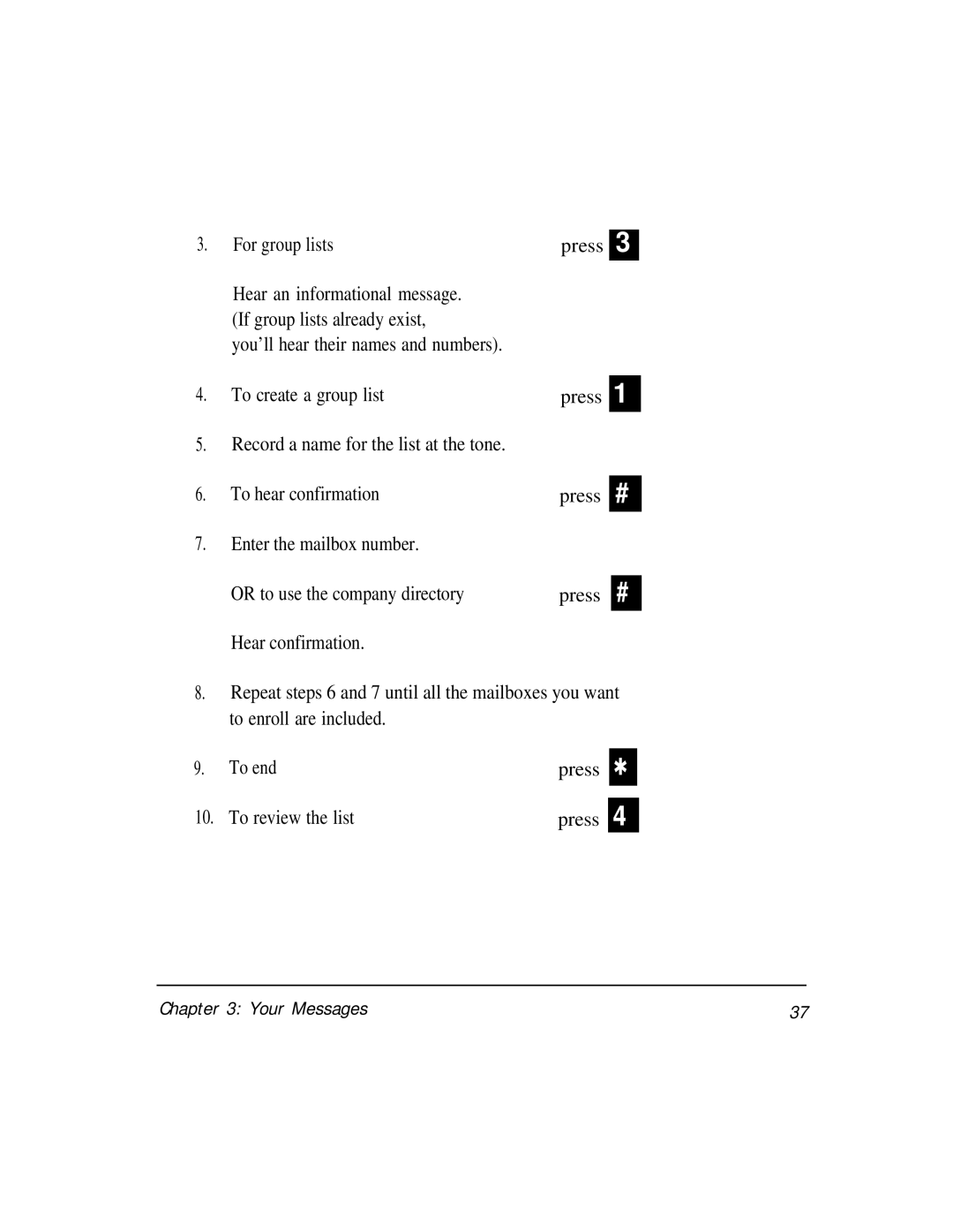 AT&T Voice Messaging System manual Your Messages 