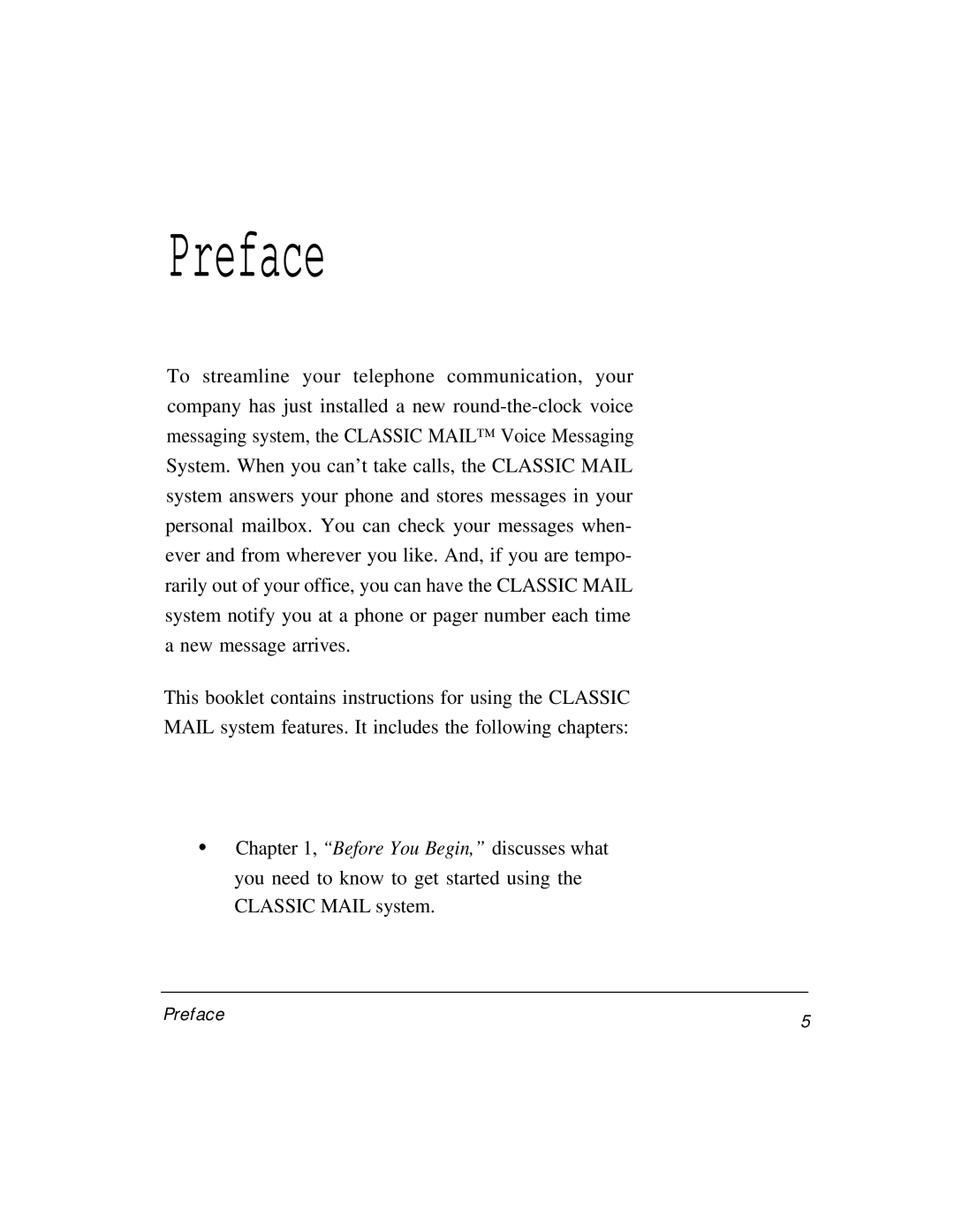 AT&T Voice Messaging System manual Preface 