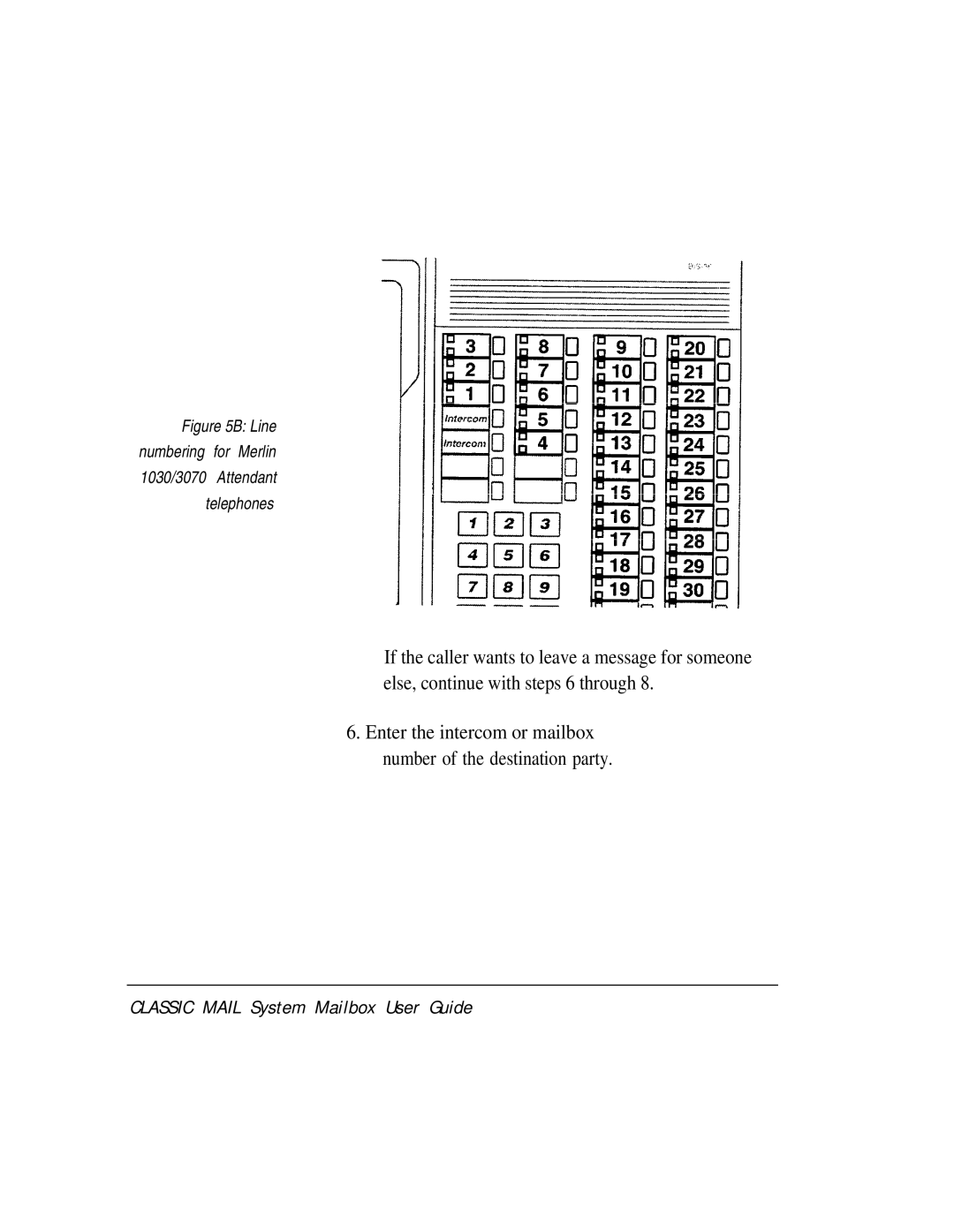 AT&T Voice Messaging System manual Line Numbering for Merlin 1030/3070 Attendant Telephones 