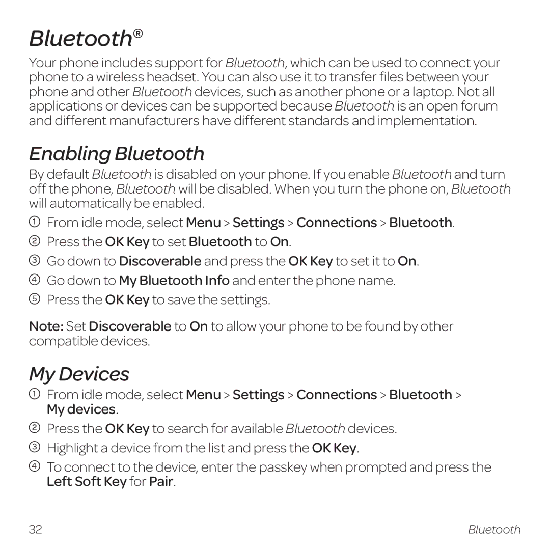 AT&T Z331 manual Enabling Bluetooth, My Devices 