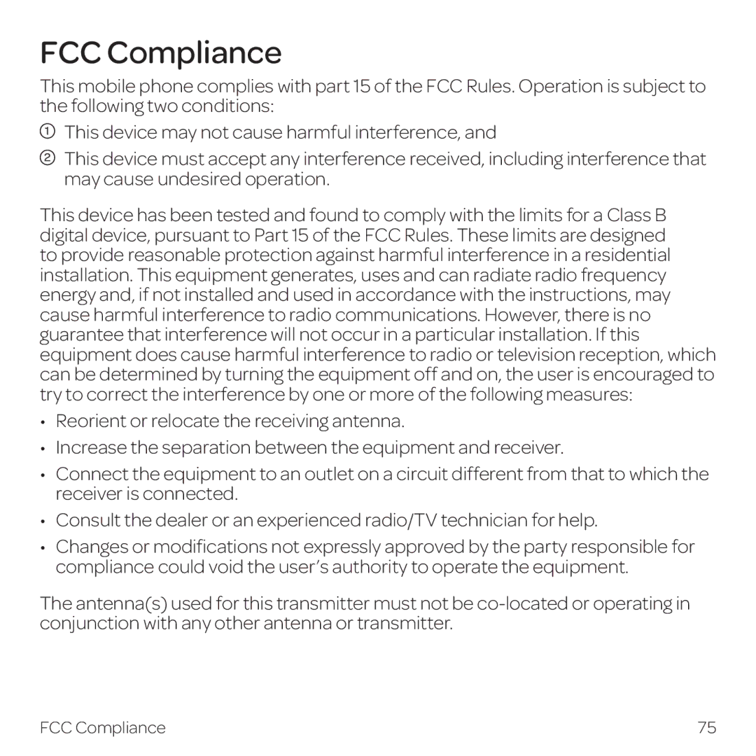 AT&T Z331 manual FCC Compliance 