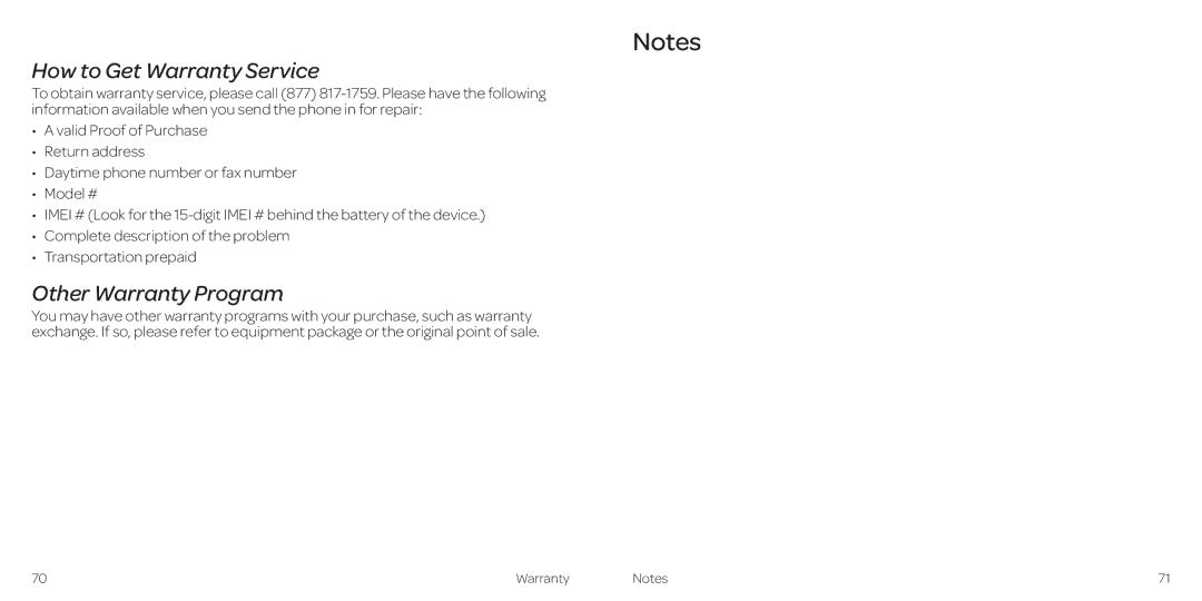 AT&T Z431 manual How to Get Warranty Service, Other Warranty Program 