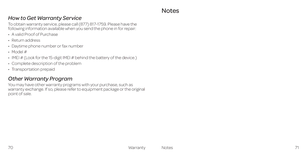 AT&T Z432 manual How to Get Warranty Service, Other Warranty Program 