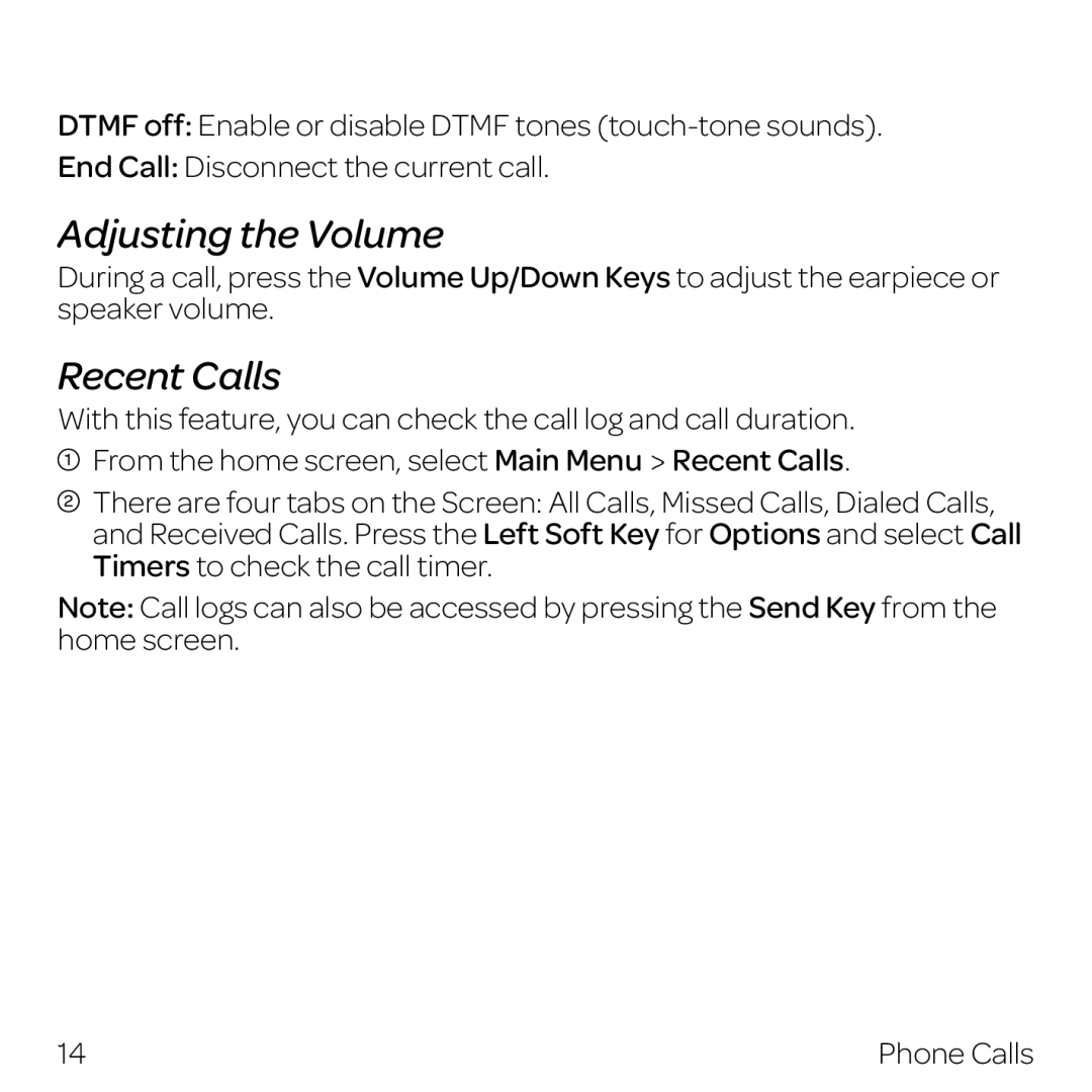 AT&T Z432 manual Adjusting the Volume, Recent Calls 