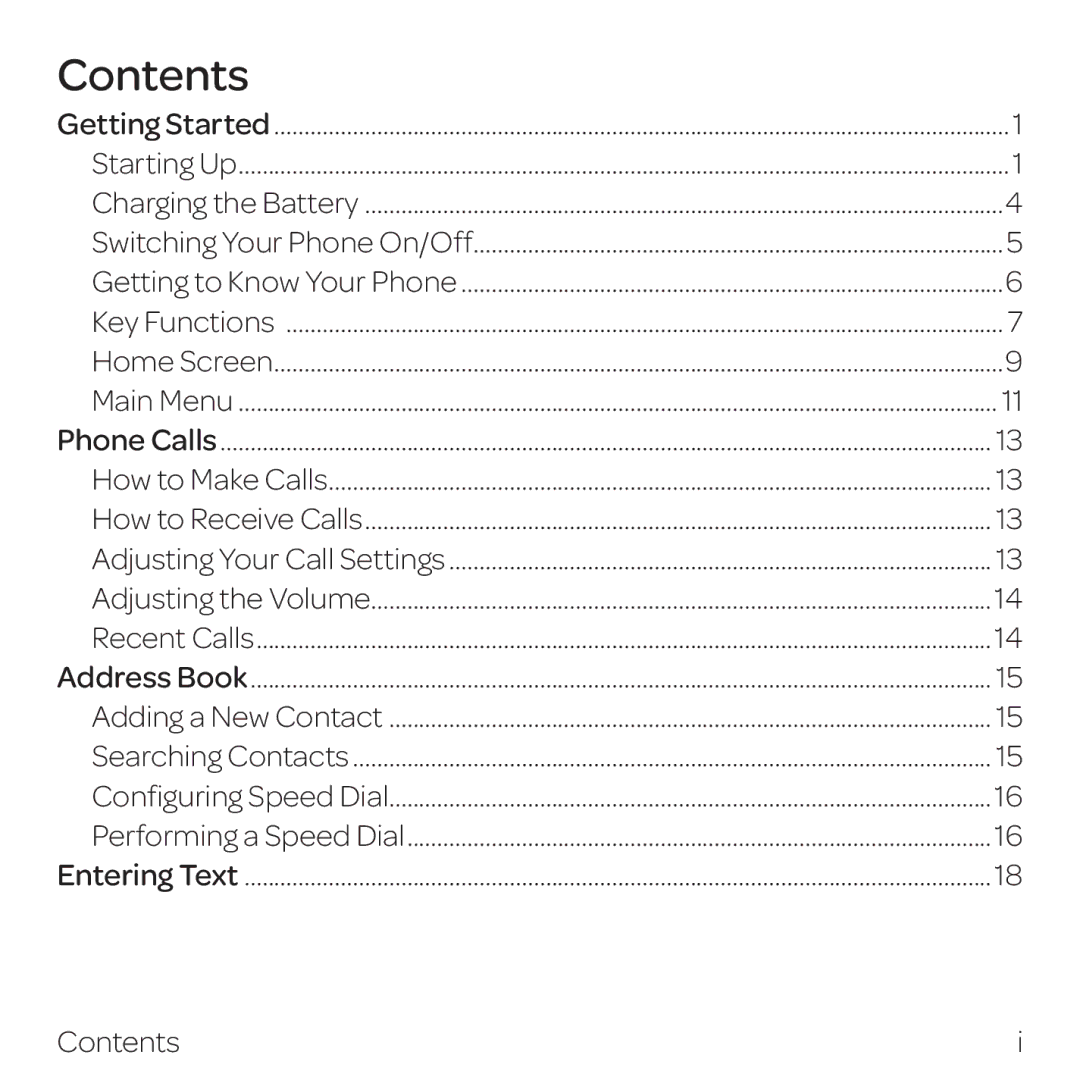 AT&T Z432 manual Contents 