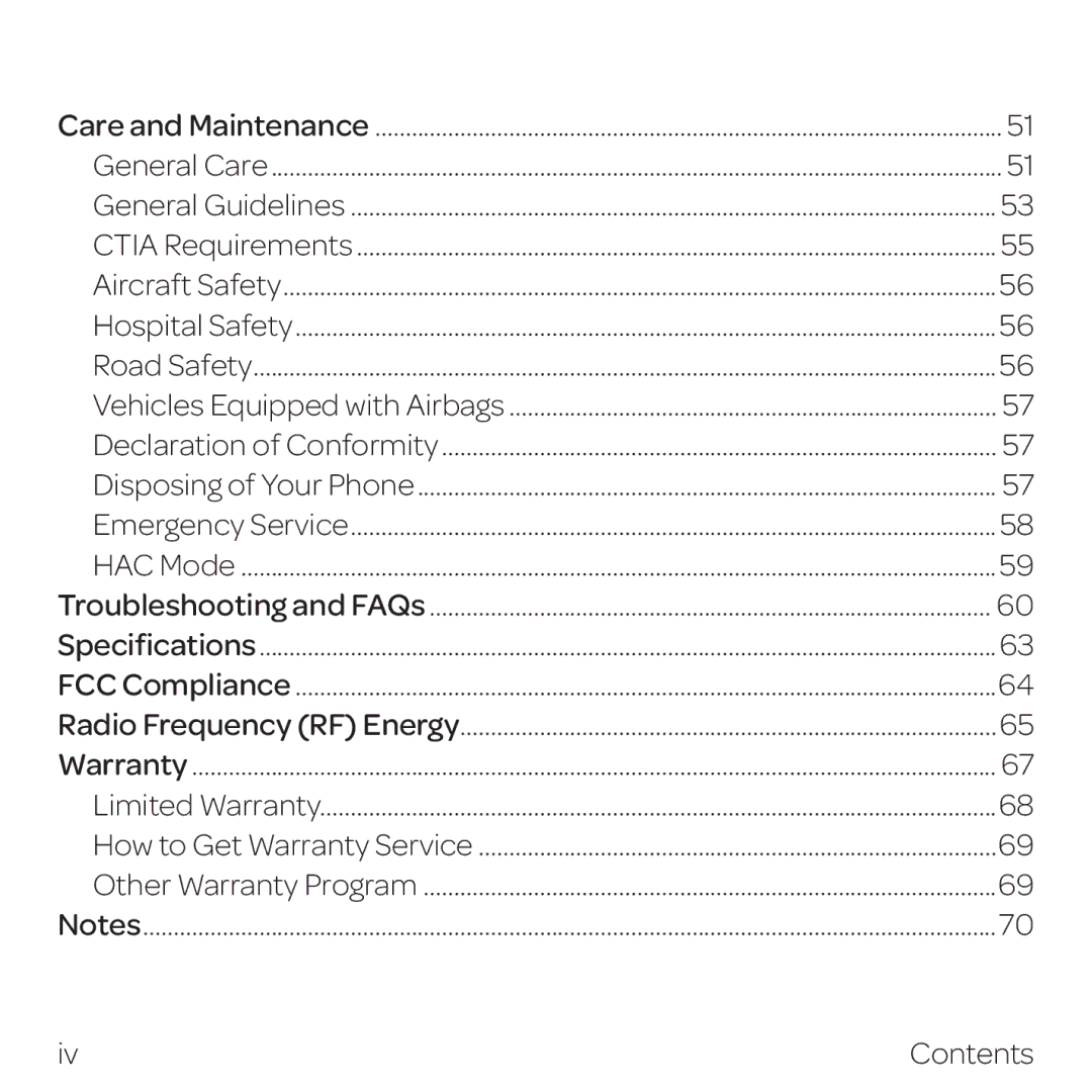 AT&T Z432 manual Contents 