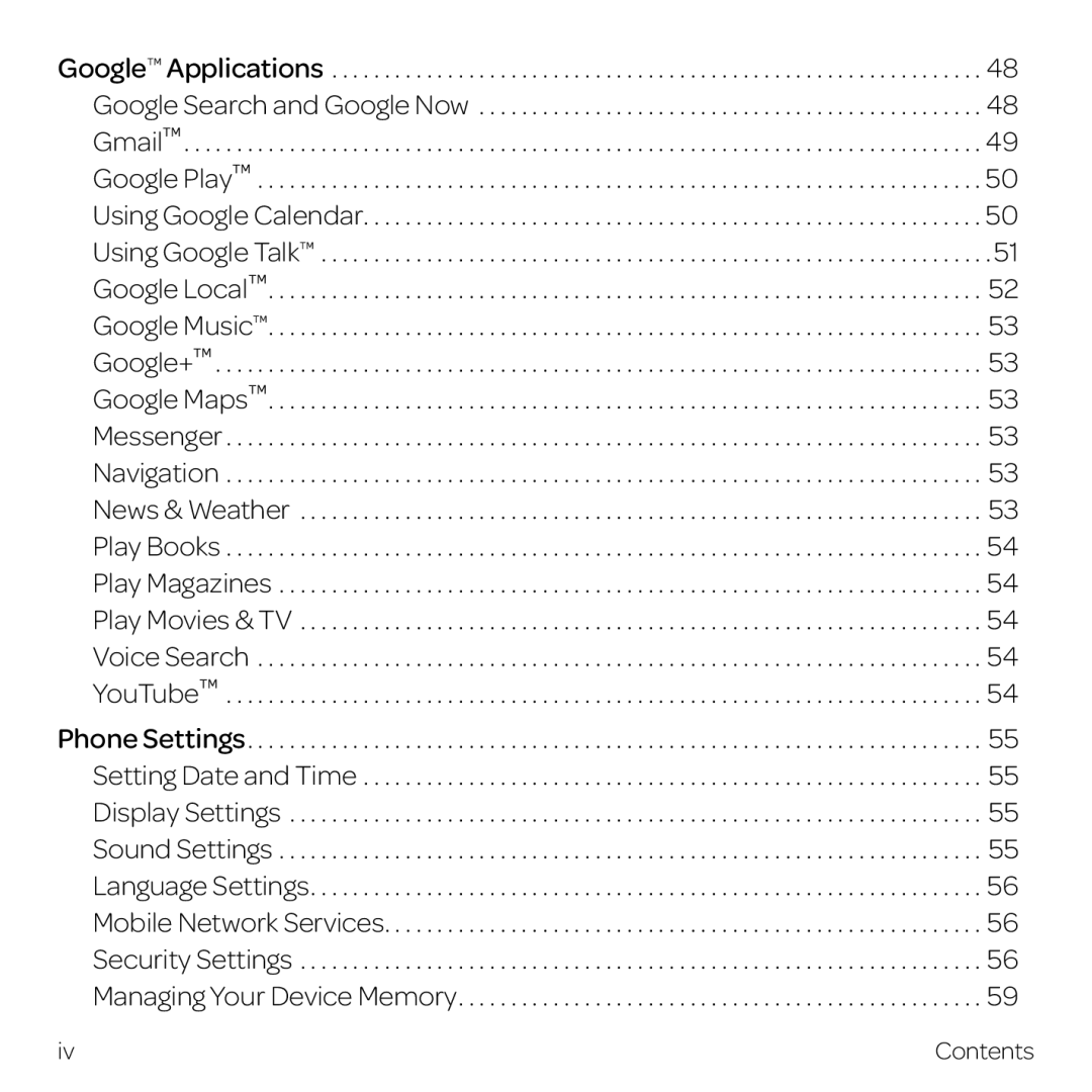 AT&T Z998 manual Security Settings Managing Your Device Memory 