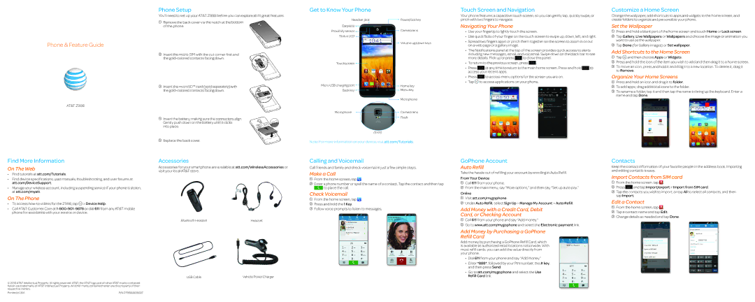 AT&T Z998 manual User Guide 