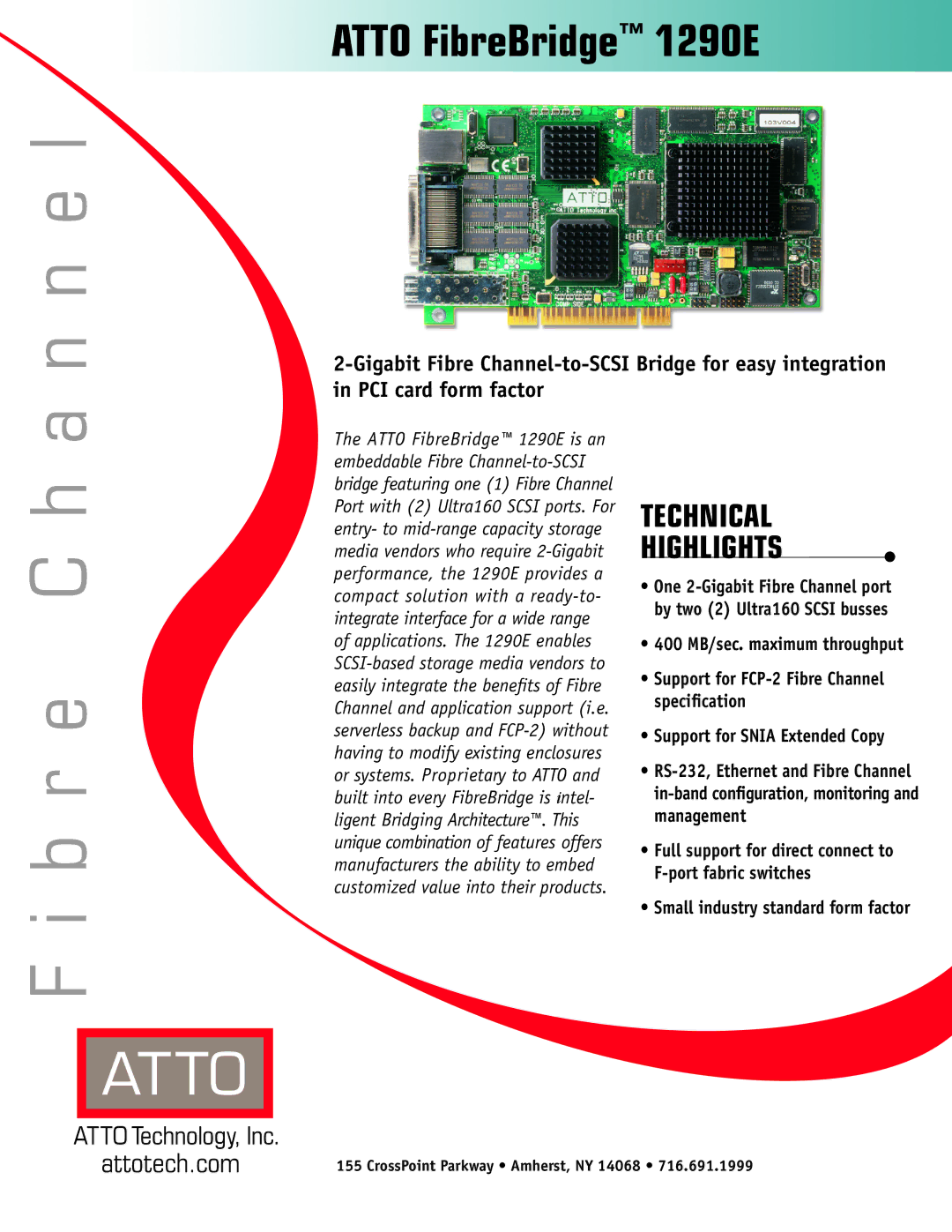 ATTO Technology 1290E specifications N e l, B r e 